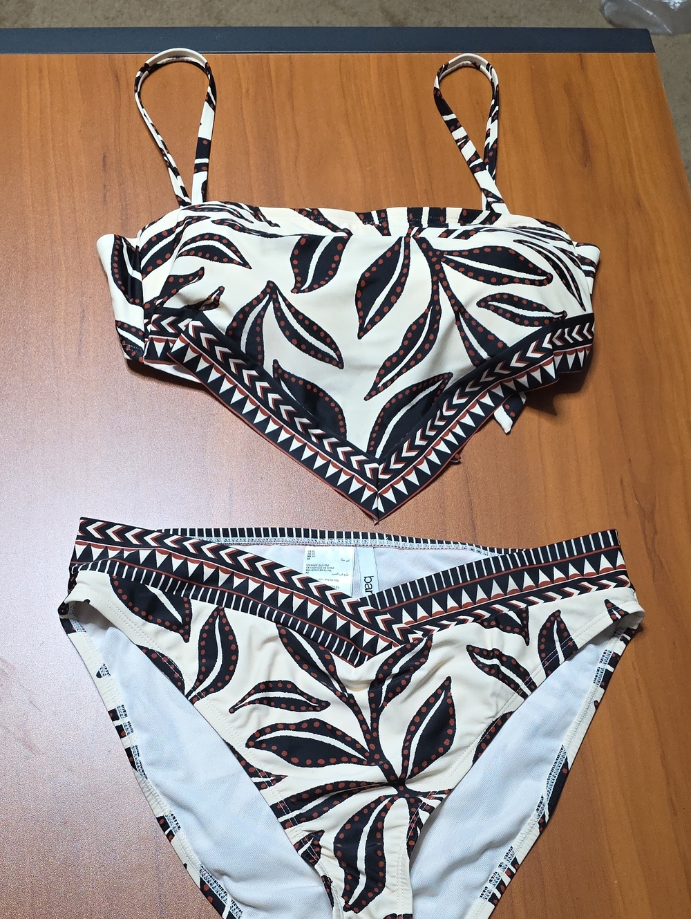 Resort Daze Scarf Bandeau Bikini Top With Matching V-Waist Bikini Bottoms
